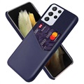 KSQ Samsung Galaxy S21 Ultra 5G pouzdro s kapsou karty - modrá