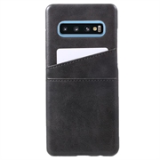 Plastové Pouzdro Samsung Galaxy S10 Potažené KSQ s Kapsami na Karty – Černé
