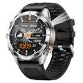 KT80 Sports Smart Watch - 3ATM Waterproof, Bluetooth Calling, 1.46" HD Touchscreen, Integrated Flashlight - Silver