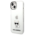 Karl Lagerfeld Choupette Logo iPhone 14 Plus Pouzdro - Průhledný