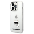 Karl Lagerfeld Choupette Logo iPhone 14 Pro Pouzdro - Průhledný
