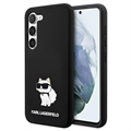 Karl Lagerfeld Choupette Samsung Galaxy S23 5G Silicone pouzdro - Černá