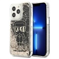 Karl Lagerfeld Gatsby Liquid Glitter iPhone 13 Pro pouzdro - černá