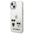 Karl Lagerfeld Ikonik Karl & Choupette iPhone 14 Pouzdro - Průhledný