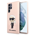 Karl Lagerfeld Ikonik Samsung Galaxy S23 Ultra 5G Silicone pouzdro - Růžový