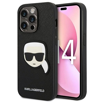 Karl Lagerfeld Saffiano Karl\'s Head iPhone 14 Pro Max Case - Black