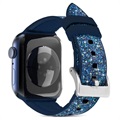 Kingxbar Crystal Fabric Apple Watch 9/8/SE (2022)/7/SE/6/5/4/3/2/1 popruh - 41 mm/40 mm/38 mm - modrá
