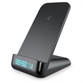 KSIX QICK Wireless Charger / Alarm Clock - 15W - Černá