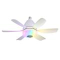 LEC017R 3-Speed RGB Dimmable Ceiling Fan with Bluetooth Speaker - White
