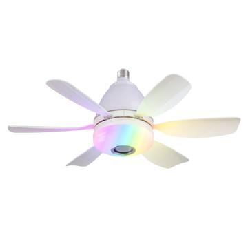 LEC017R 3-Speed RGB Dimmable Ceiling Fan with Bluetooth Speaker - White