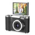 LK007 Flip-Screen Digital Camera with 32GB Memory Card - Black