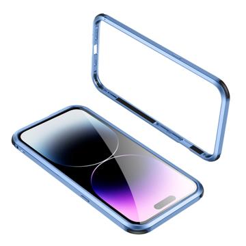Le-Lock Series iPhone 14 Pro Metal Bumper - Modrý
