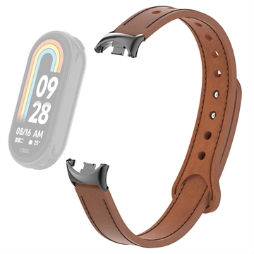 Kožený Řemínek Xiaomi Smart Band 8 s Konektory - Hnědý