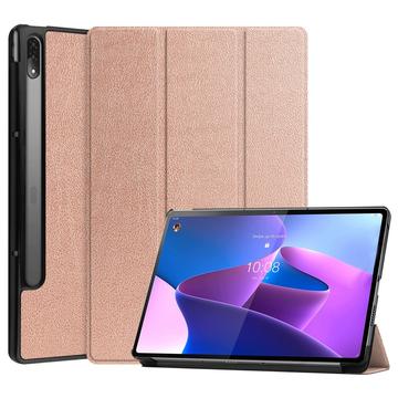 Pouzdro Smart Folio pro Lenovo Tab P12 Pro řady Tri-Fold – Růžové zlato