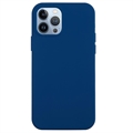 Tekuté silikonové pouzdro na iPhone 14 Pro – Tmavě modrá