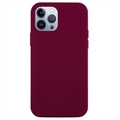 Tekuté silikonové pouzdro na iPhone 14 Pro – Červené víno