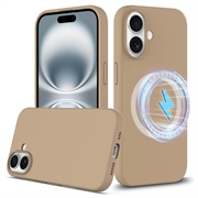 Tekuté silikonové pouzdro pro iPhone 16 Plus – kompatibilní s MagSafe – Pouštní zlato