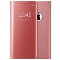 Luxusní série Zrcadlový pohled iPhone 7 Plus / 8 Plus Flip pouzdro - růžové zlato
