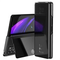 Luxusní série Zrcadlový pohled Samsung Galaxy Z Fold2 5g Flip Case - černá