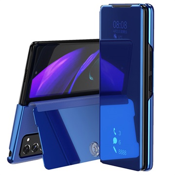 Luxusní série Zrcadlový pohled Samsung Galaxy Z Fold2 5g Flip Case - Blue