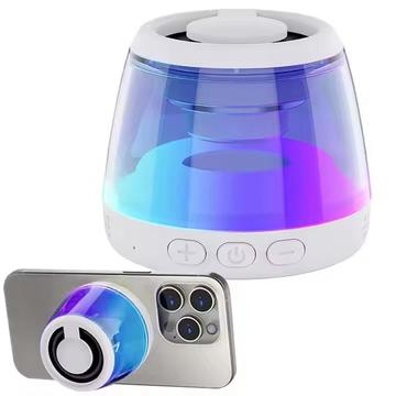 M2 Mini Magnetic Bluetooth Speaker with RGB Light - White