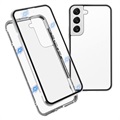 Samsung Galaxy S22 5g magnetické pouzdro s temperovaným sklem - stříbrné
