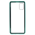 Magnetické pouzdro Samsung Galaxy A51 s temperovaným sklem - zelená