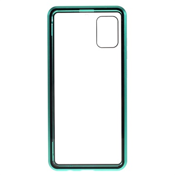 Magnetické pouzdro Samsung Galaxy A51 s temperovaným sklem - zelená
