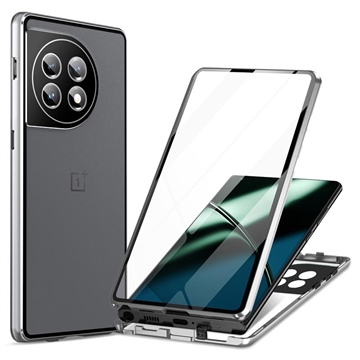 Magnetické Pouzdro OnePlus 11 s Tvrzeným Sklem - Stříbrný