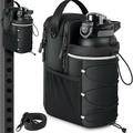 Magnetic Cross-Body Reflective Gym / Outdoor Bag with Water-Bottle Holder - Black