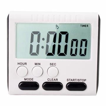 Magnetic Large LCD Digital Kitchen Timer - Black / White