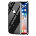 Magnetické pouzdro iPhone X s temperovaným sklem dozadu - šedá