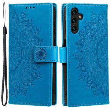 Série Mandala Samsung Galaxy A54 5G Peněženka - Modrý