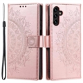 Série Mandala Samsung Galaxy A54 5G Peněženka - Růžové zlato