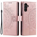Samsung Galaxy A34 5G  Série Mandala Peněženka - Růžové zlato