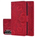 Série Mandala Samsung Galaxy Note10+ Case Peněženka - červená