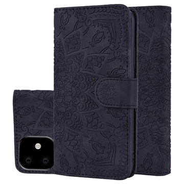 Mandala Series iPhone 11 peněženka se stojanem - černá