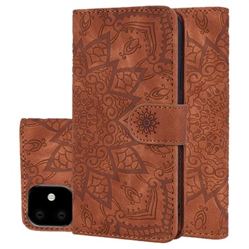 Mandala Series iPhone 11 peněženka se stojanem - hnědý