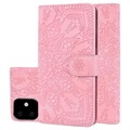 Mandala Series iPhone 11 peněženka se stojanem - růžová