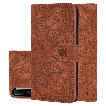 Série Mandala série Samsung Galaxy A50 Peněženka - Brown