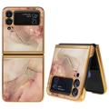 Marble Pattern Samsung Galaxy Z Flip4 Case - Pink