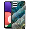 Série mramoru Samsung Galaxy A22 4G Tempered Glass Case - zelená