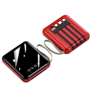 Mini Power Bank 20000mAh - 2x USB, Lightning, USB-C, MicroUSB - Red
