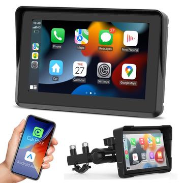 Motorcycle Wireless CarPlay / Android Auto w. Bike Holder - 5" (Open-Box Satisfactory)