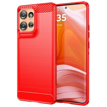 Motorola Edge 50 Pouzdro z Kartáčovaného TPU - Uhlíkové Vlákno