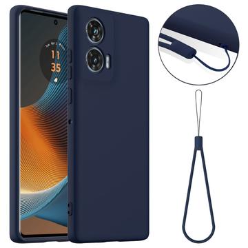 Tekuté silikonové pouzdro pro Motorola Edge 50 Fusion/G96 – kompatibilní s MagSafe – Tmavě modrá
