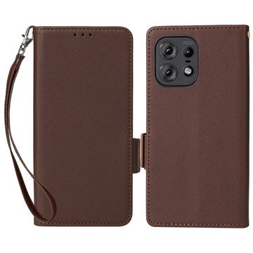 Motorola Edge 50 Pro Wallet Case Magnetic Closure - Brown