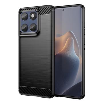 Motorola Edge 60/60 Fusion Brushed TPU Case - Carbon Fiber - Black