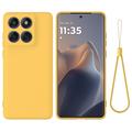 Motorola Edge 60 Pro Liquid Silicone Case with Hand Strap - Yellow