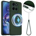 Tekuté silikonové pouzdro pro Motorola Edge 60 Stylus – kompatibilní s MagSafe – Tmavozelený